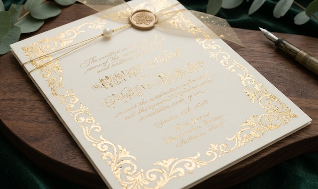 Gold leafed invitation
